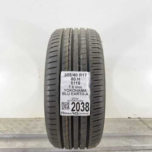 Pneumatico Usato 205 40 R17 80H Yokohama Blu Earth-A 100% Estivo