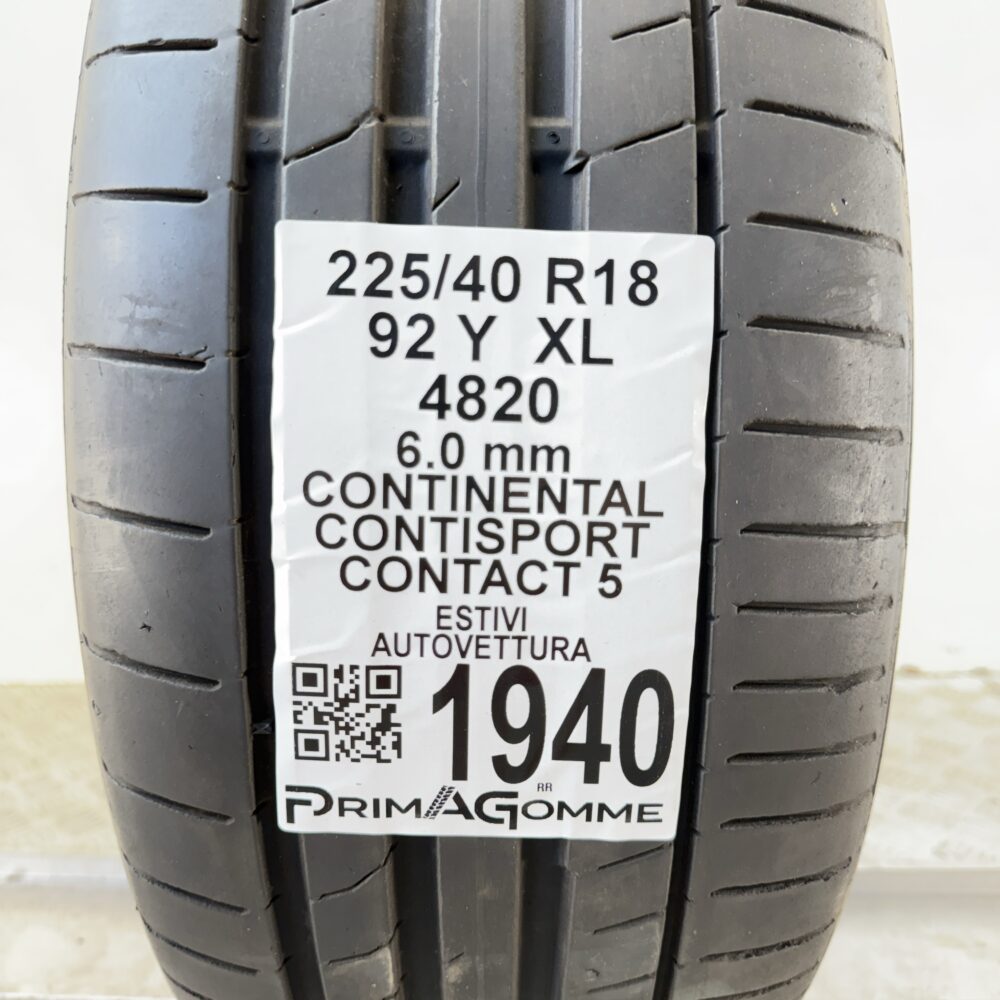 Pneumatico Usato 225 40 R18 XL 92Y Continental ContiSport Contact 5 86% Estivo | Gomme Usate | PrimaGomme.it Pneumatico usato 225 40 R18 Continental ContiSport Contact 5 - foto 6