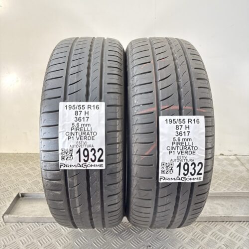 Pneumatici Usati 195 55 R16 87H Pirelli Cinturato P1 Verde 80% Estive