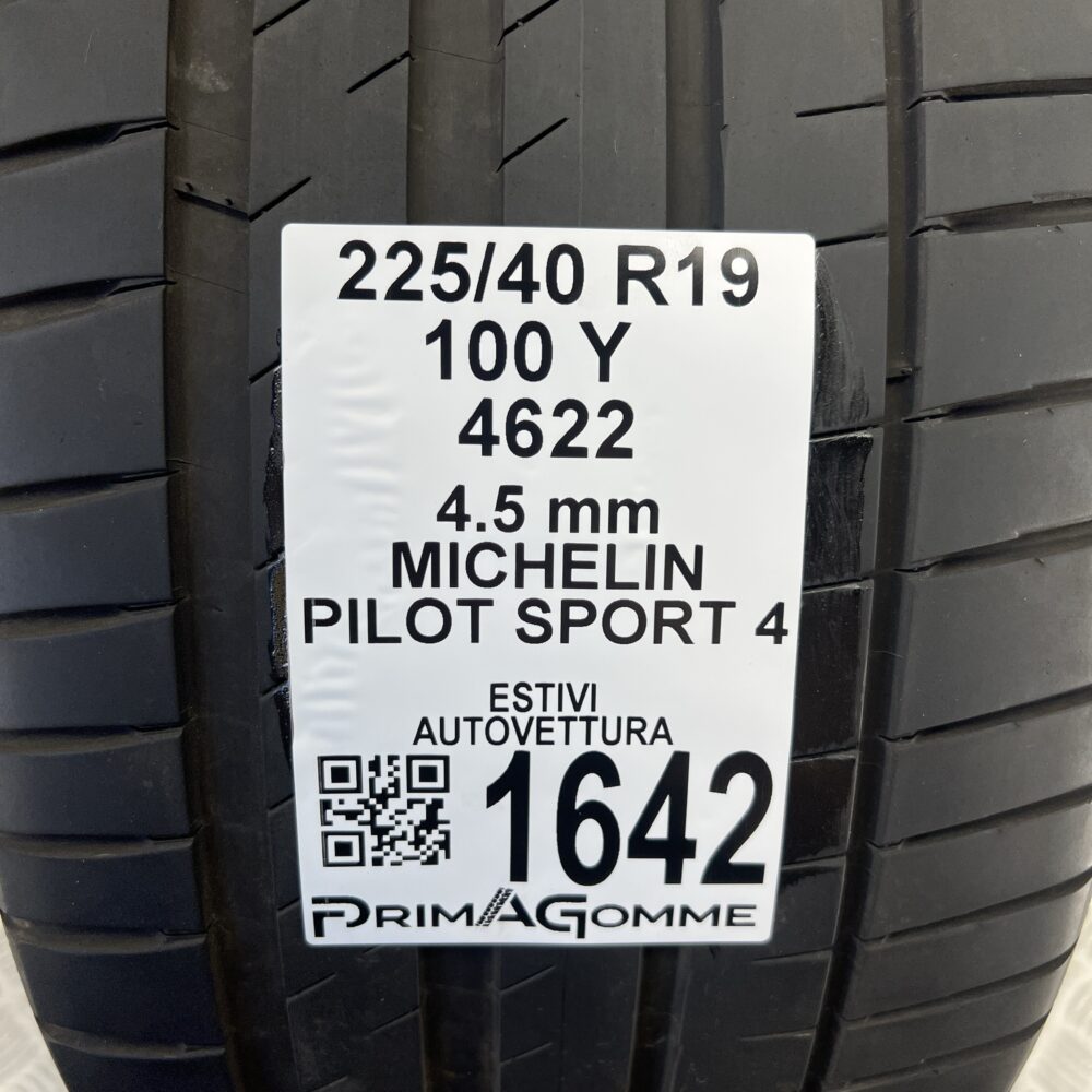 Gomma Usata 225 40 R19 100Y Michelin Pilot Sport 4 Estiva | Gomme Usate | PrimaGomme.it Gomma Usata 225 40 R19 100Y Michelin Pilot Sport 4 Estiva - immagine 2