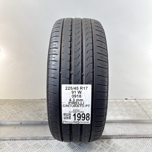 Pneumatico Usato 225 45 R17 91W Pirelli Cinturato P7 Estivo