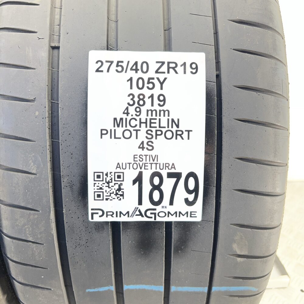 Pneumatici Usati 275 40 ZR19 105Y Michelin Pilot Sport 4S Estive | Gomme Usate | PrimaGomme.it Pneumatici usati 275 40 ZR19 Michelin Pilot Sport 4S - foto 7