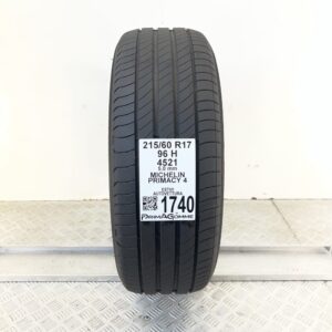 Pneumatico Usato 215 60 R17 96H Michelin Primacy 4 71% Estivo