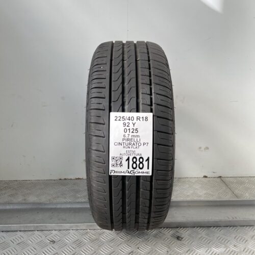 Pneumatico Usato 225 40 R18 92Y Pirelli Cinturato P7 RunFlat 96% Estivo