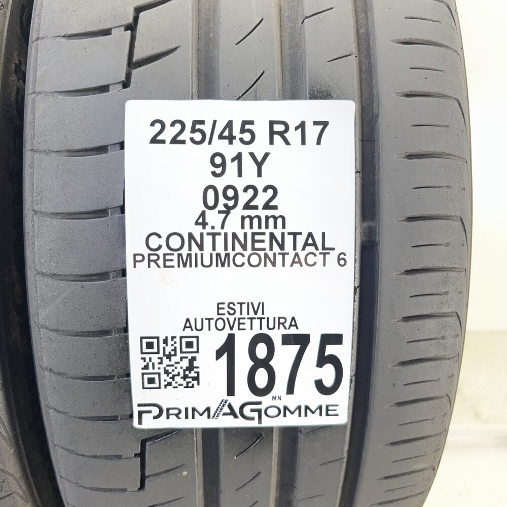 Pneumatici Usati 225 45 R17 91Y CONTINENTAL PremiumContact 6 Estive | Gomme Usate | PrimaGomme.it Pneumatici usati 225 45 R17 CONTINENTAL PremiumContact 6 - foto 8