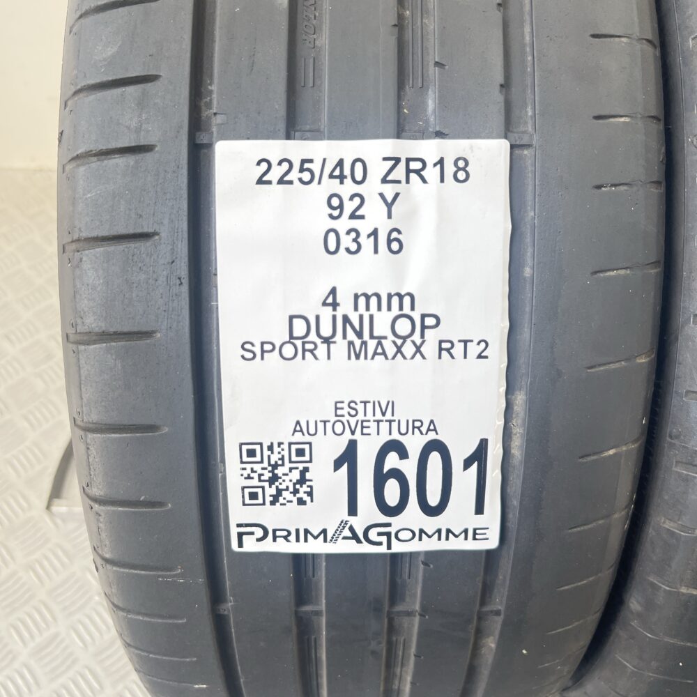 Gomme Usate 225 40 ZR18 92Y Dunlop Sport Maxx RT2 Estive | Gomme Usate | PrimaGomme.it Gomme Usate 225 40 ZR18 92Y Dunlop Sport Maxx RT2 Estive - immagine 2