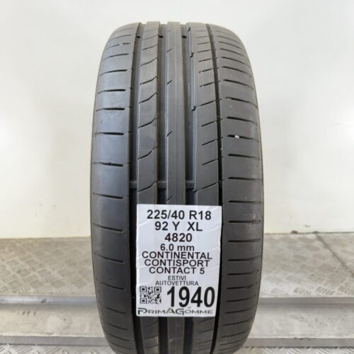 Pneumatico Usato 225 40 R18 XL 92Y Continental ContiSport Contact 5 86% Estivo