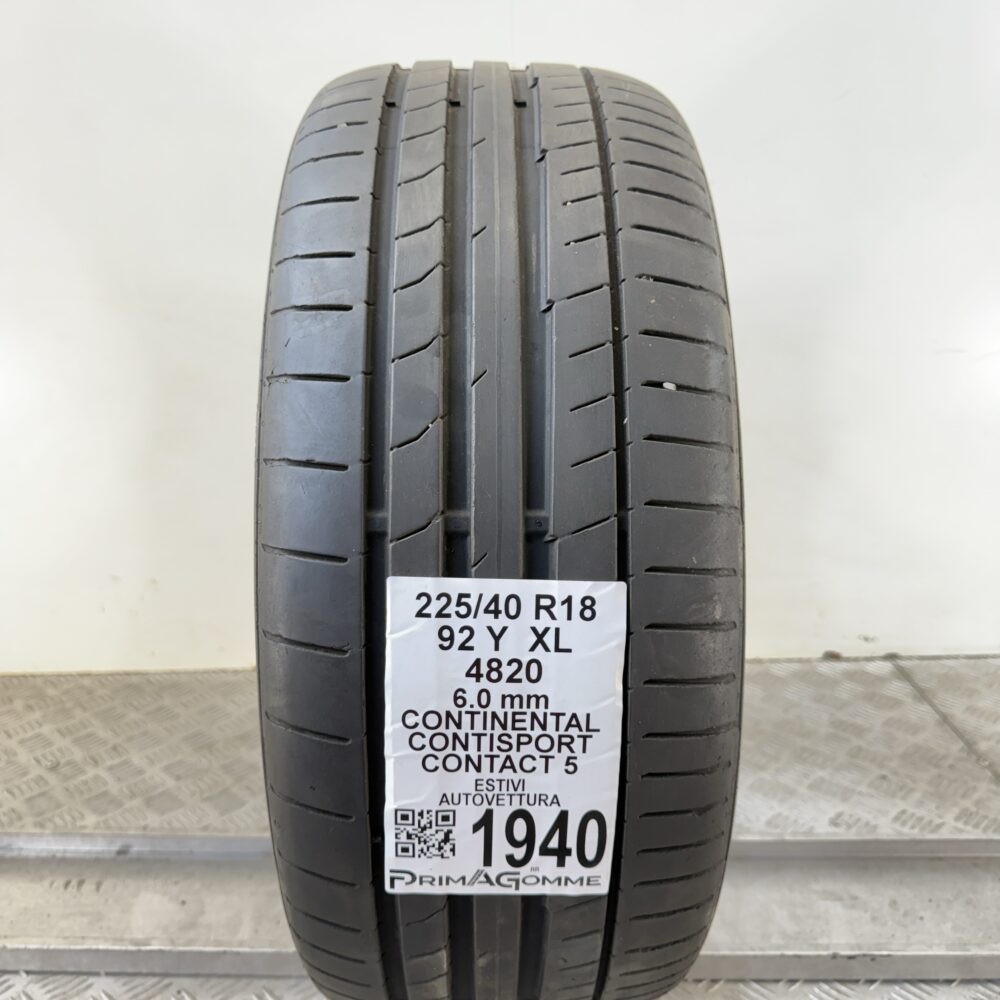 Pneumatico Usato 225 40 R18 XL 92Y Continental ContiSport Contact 5 86% Estivo | Gomme Usate | PrimaGomme.it Pneumatico usato 225 40 R18 Continental ContiSport Contact 5 - foto 7