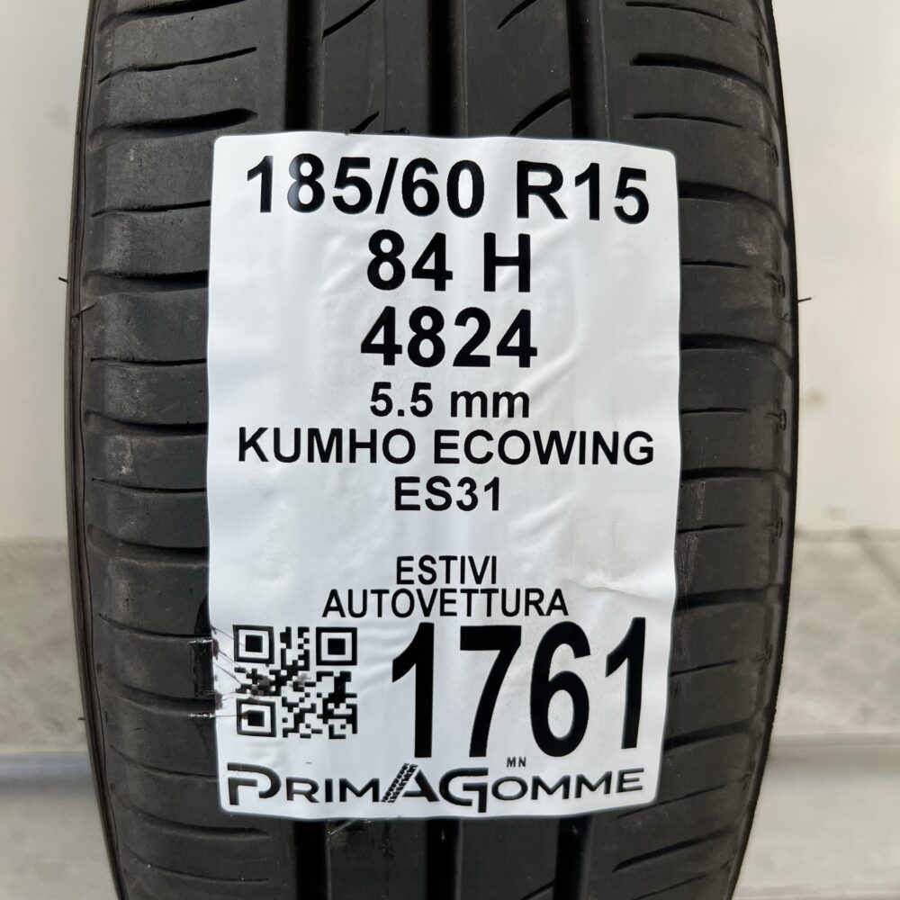 Pneumatico Usato 185 60 R15 84H Kumho Ecowing ES31 79% Estivo | Gomme Usate | PrimaGomme.it Pneumatico usato 185 60 R15 Kumho Ecowing ES31 - foto 6