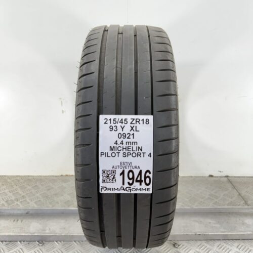 Pneumatico Usato 215 45 ZR18 XL 93Y Michelin Pilot Sport 4 Estivo