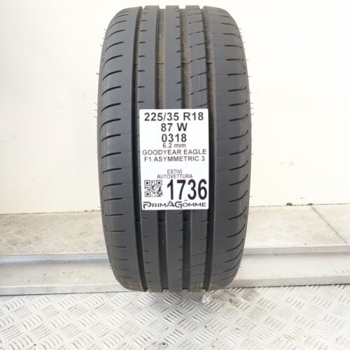 Pneumatico Usato 225 35 R18 87W Goodyear Eagle F1 Asymmetric 3 89% Estivo