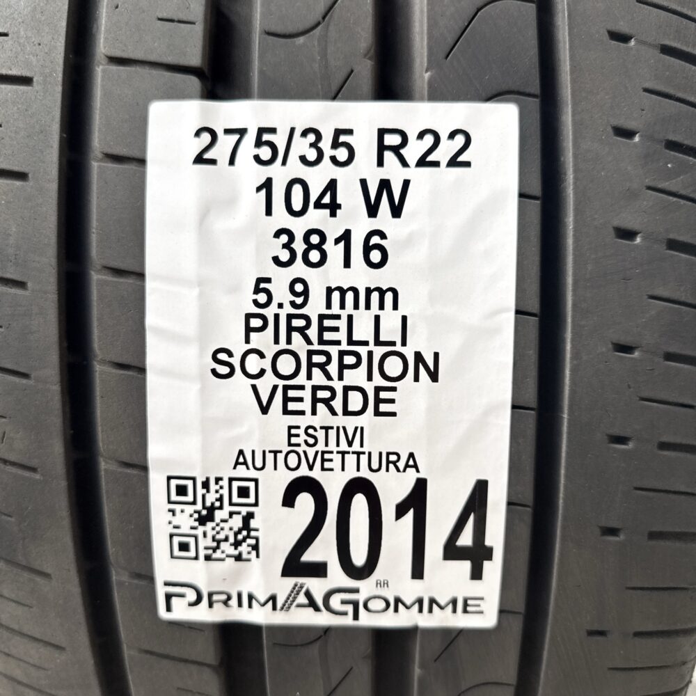 Pneumatico Usato 275 35 R22 104W Pirelli Scorpion Verde 84% Estivo | Gomme Usate | PrimaGomme.it Pneumatico usato 275 35 R22 Pirelli Scorpion Verde - foto 7