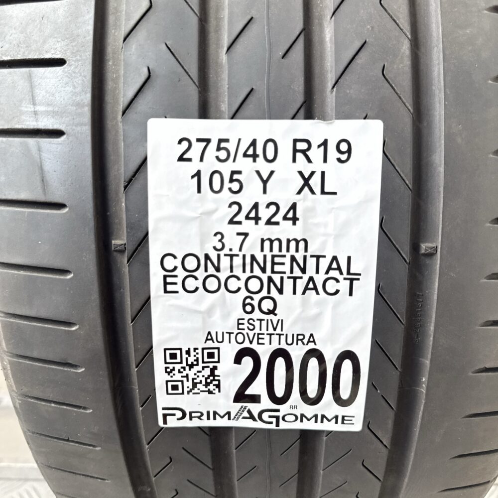 Pneumatico Usato 275 40 R19 XL 105Y Continental EcoContact 6Q Estivo | Gomme Usate | PrimaGomme.it Pneumatico usato 275 40 R19 Continental EcoContact 6Q - foto 6