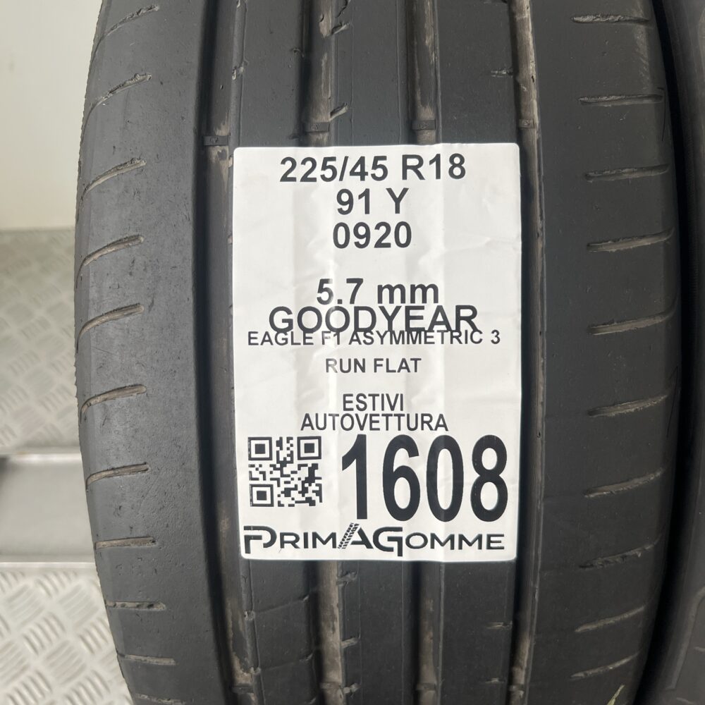 Gomme Usate 225 45 R18 91Y Goodyear Eagle F1 Asymmetric 3 81% Estive | Gomme Usate | PrimaGomme.it Gomme Usate 225 45 R18 91Y Goodyear Eagle F1 Asymmetric 3 81% Estive - immagine 2