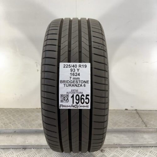 Pneumatico Usato 225 40 R19 93Y Bridgestone Turanza 6 100% Estivo