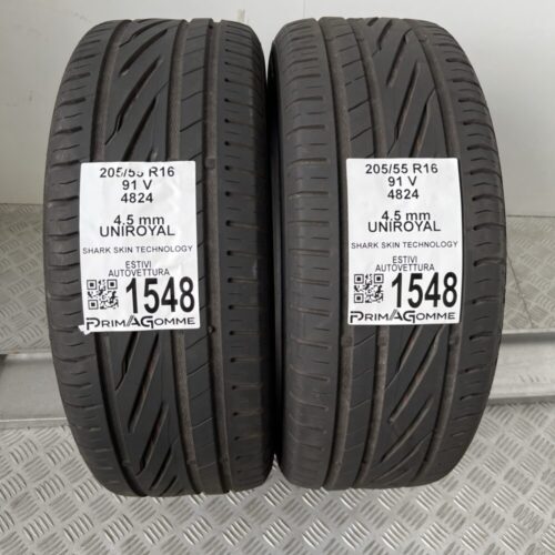 Gomme Usate 205 55 R16 91V Uniroyal 4.5 mm Estive
