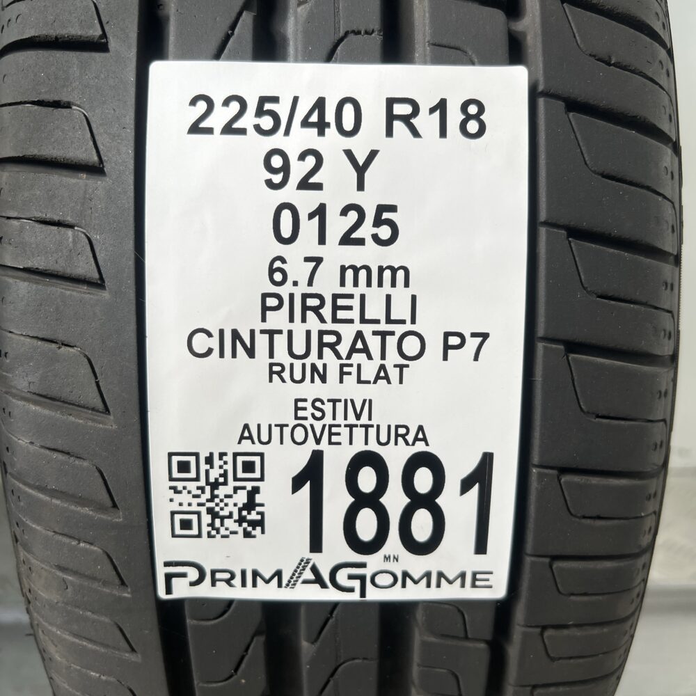 Pneumatico Usato 225 40 R18 92Y Pirelli Cinturato P7 RunFlat 96% Estivo | Gomme Usate | PrimaGomme.it Pneumatico usato 225 40 R18 Pirelli Cinturato P7 - foto 7