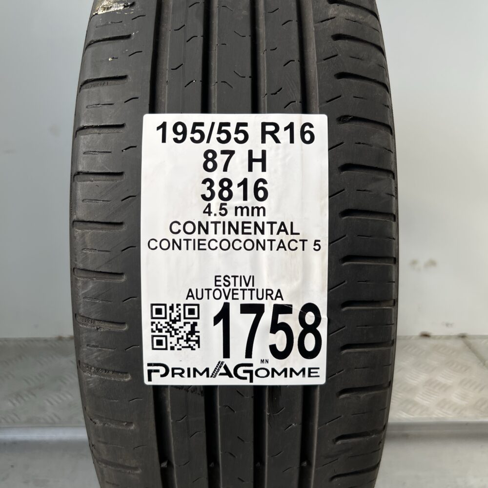 Pneumatico Usato 195 55 R16 87H Continental ContiEcoContact 5 Estivo | Gomme Usate | PrimaGomme.it Pneumatico usato 195 55 R16 Continental ContiEcoContact 5 - foto 7