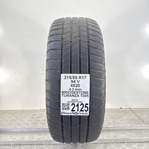 Pneumatico Usato 215 55 R17 94V Bridgestone Turanza T005 Estivo