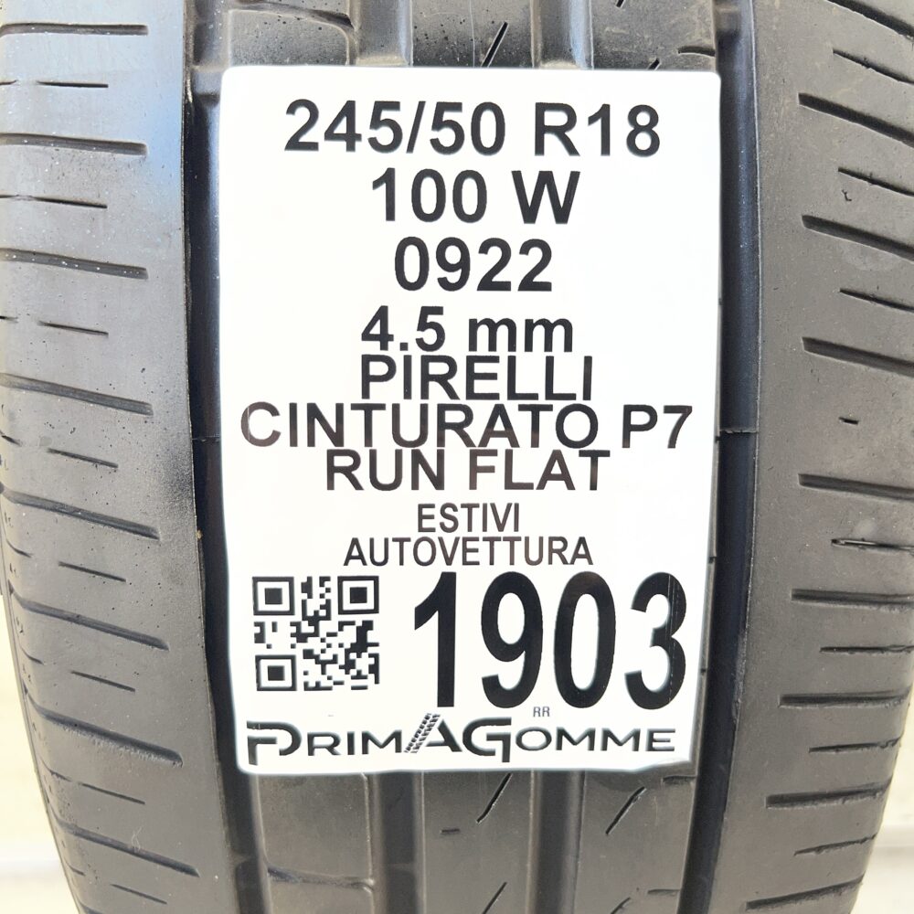 Pneumatico Usato 245 50 R18 100W Pirelli Cinturato P7 RunFlat Estivo | Gomme Usate | PrimaGomme.it Pneumatico usato 245 50 R18 Pirelli Cinturato P7 - foto 7