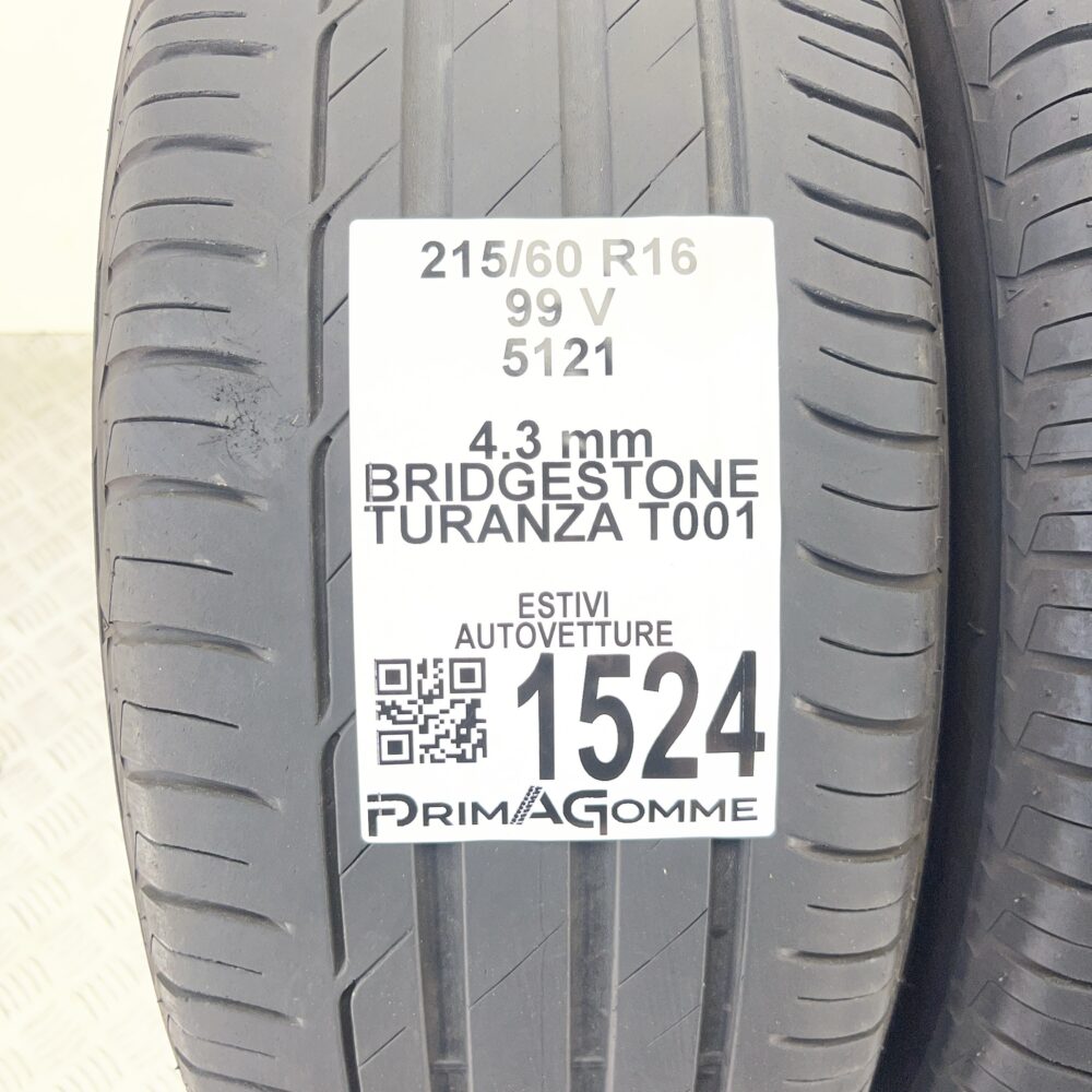Gomme Usate 215 60 R16 99V Bridgestone Turanza T001 Estive | Gomme Usate | PrimaGomme.it Gomme Usate 215 60 R16 99V Bridgestone Turanza T001 Estive - immagine 2
