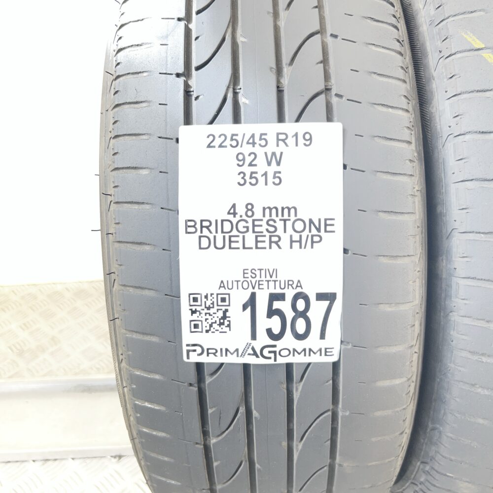 Gomme Usate 225 45 R19 92W Bridgestone Dueler H/P 68% Estive | Gomme Usate | PrimaGomme.it Gomme Usate 225 45 R19 92W Bridgestone Dueler H/P 68% Estive - immagine 2