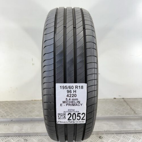 Pneumatico Usato 195 60 R18 96H Michelin E-Primacy 77% Estivo